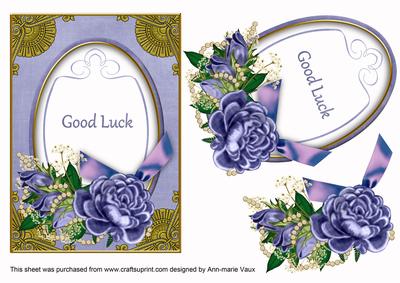 Dblue Rose Good Luck Oval 7x5in Floral Step by Step