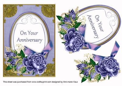 Dblue Rose Anniversary Oval 7x5in Floral Step by Step