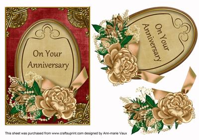Coffee Rose Red Anniversary Oval 7x5in Floral Step by Step