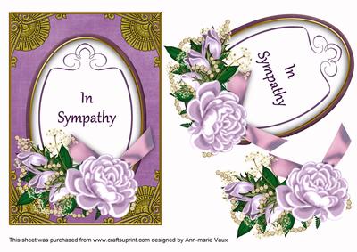 Lilac Rose in Sympathy Oval 7x5in Floral Step by Step