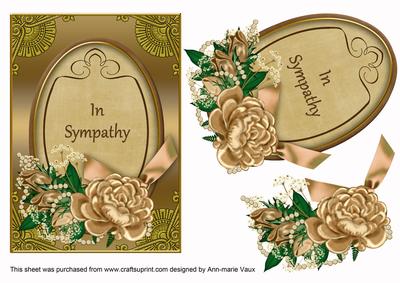 Coffee Rose Gold in Sympathy Oval 7x5in Floral Step by Step