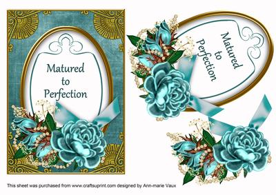Teal Rose Matured to Perfection 7x5in Oval Step by Step