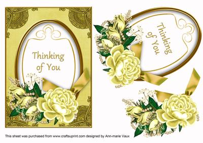 Lemon Rose Thinking of You 7x5in Oval Step by Step