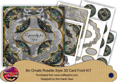 Black Oriental Fern Especially for You 8in Rosette Card Kit