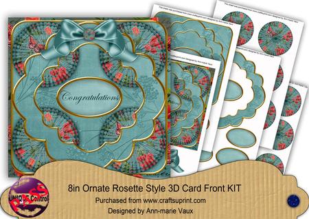 Teal Sweetpea Congratulations 3D Rosette 8in Card Kit
