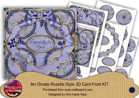 Blue Oriental Fern Especially for You 3D Rosette 8in Kit