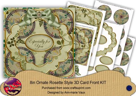 Olive Oriental Fern Especially for You 3D Rosette 8in Kit