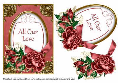 Dred Rose All Our Love 7x5in Floral Decoupage Step by Step