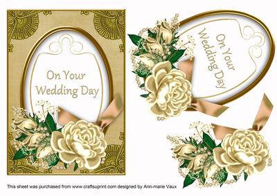 Cream Rose Your Wedding Day 7x5in Floral Step by Step