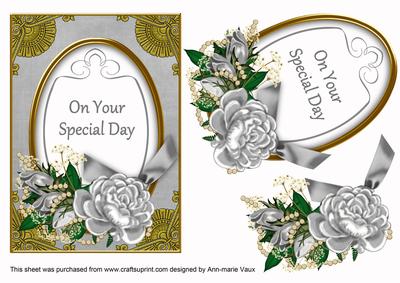 Silver Rose Special Day 7x5in Floral Step by Step