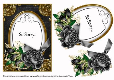 Black Rose So Sorry 7x5in Floral Step by Step