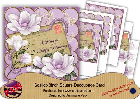 Lilac Magnolia Happy Birthday 8in Xtreme Decoupage Cf Kit