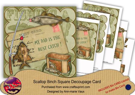 Fishing Olive Dad is Best Catch 8in Xtreme Decoupage Kit