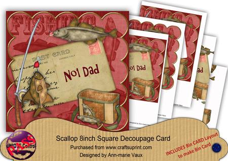 Fishing Red No1 Dad 8in Xtreme Decoupage Kit