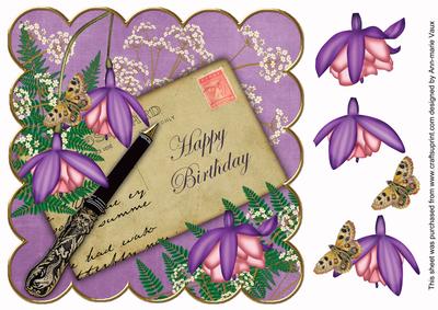 Lilac Pink L Fushcia Happy Birthday 8in Scallop Step by Step