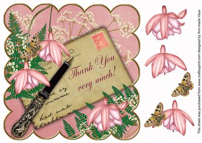 Pale Pink Fushcia Thank You 8in Scallop Step by Step