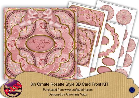 Pink Oriental Lily New Baby Boy 8in Rosette Cf Kit