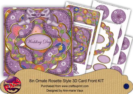 Purple Oriental Flower Wedding Day 8in Rosette Cf Kit