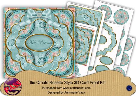 Teal Oriental Lily New Parents 8in Rosette Cf Kit