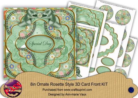 Mid Green Oriental Flower Special Day 8in Rosette Cf Kit