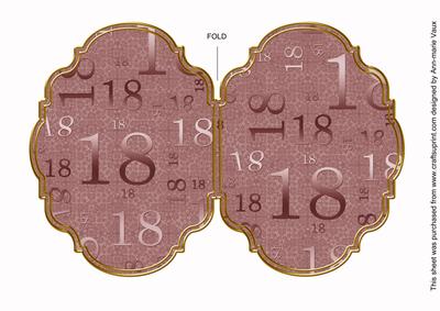 Dusky Pink 18 Lace 7x5in Fancy Bracket Folded Card
