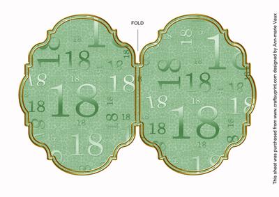 Mint Green 18 Lace 7x5in Fancy Bracket Folded Card