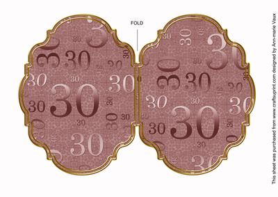 Dusky Pink 30 Lace 7x5in Fancy Bracket Folded Card