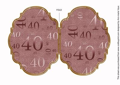 Dusky Pink 40 Lace 7x5in Fancy Bracket Folded Card
