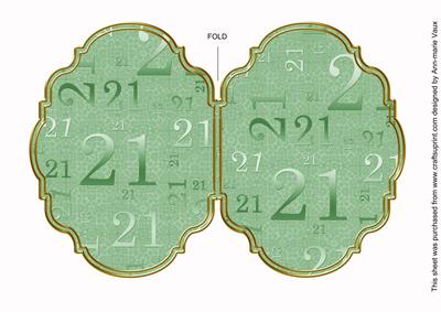 Mint Green 21 Lace 7x5in Fancy Bracket Folded Card