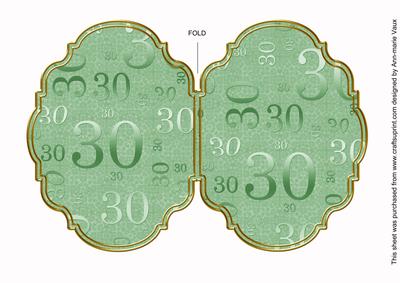 Mint Green 30 Lace 7x5in Fancy Bracket Folded Card