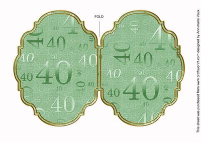 Mint Green 40 Lace 7x5in Fancy Bracket Folded Card