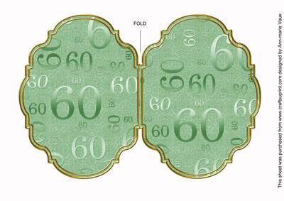 Mint Green 60 Lace 7x5in Fancy Bracket Folded Card