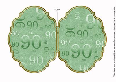 Mint Green 90 Lace 7x5in Fancy Bracket Folded Card