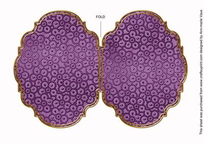 Purple Metallic Bead 7x5in Fancy Bracket Folded Card