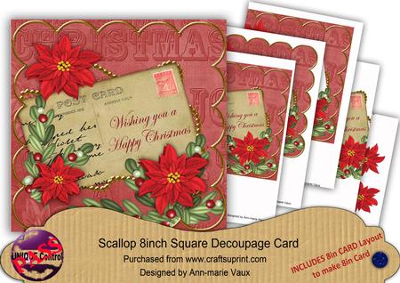 Red Poinsettia Wishing You Happy Christmas 8in Xtreme Cf Kit