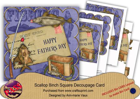 Blue Fishing Happy Fathers Day 8in Xtreme Decoupage Kit