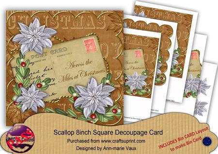 Silver Poinsettia Vtea Across Miles 8in Xtreme Decoupage Kit