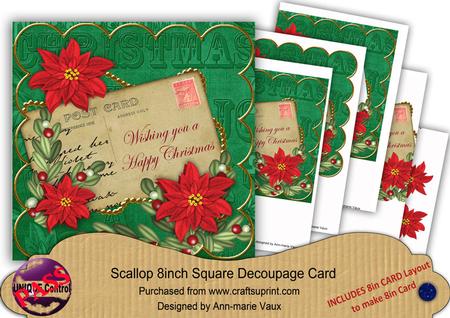 Red Poinsettia Dg Wishing Christmas 8in Xtreme Decoupage Kit