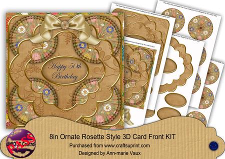 Vtea Oriental Flower 50th Birthday 3D Rosette 8in Cf Kit