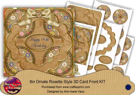 Vtea Oriental Flower 90th Birthday 3D Rosette 8in Cf Kit