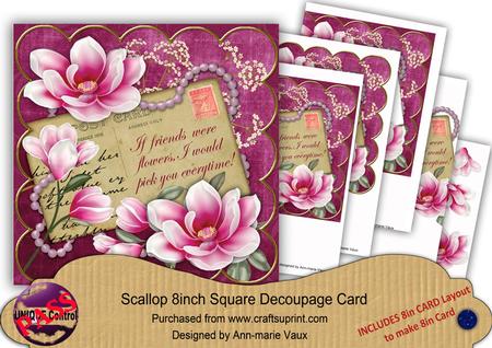 Cerise Magnolia If Friends Were 8in Xtreme Decoupage Cf Kit
