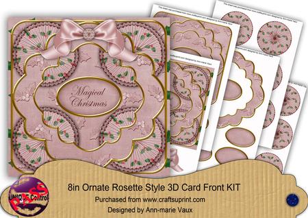 Dusky Pink Holly Magical Christmas 8in Rosette Cf Kit