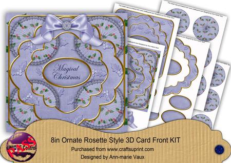 Blue Holly Magical Christmas 8in Rosette Cf Kit