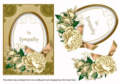 Cream Rose in Sympathy Oval 7x5in Step by Step