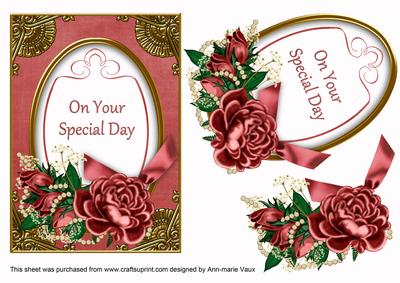 Dred Rose Special Day Oval 7x5in Step by Step