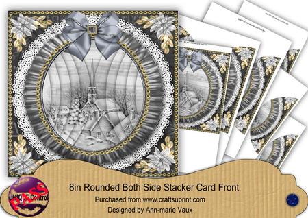 Black Village Church Ruffle 8in Rounded Side Stacker