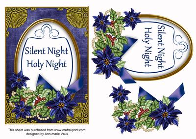 Dblue Poinsettia Silent Night Oval 7x5in Step by Step