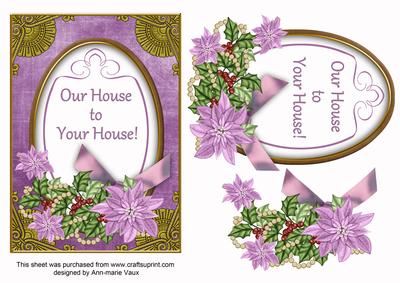 Lilac Poinsettia Our House to Yours Oval 7x5 Step by Step