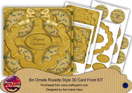 Gold Holly Magical Christmas 8in Rosette Cf Kit