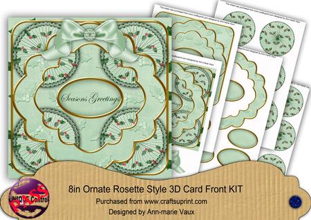 Mint Green Holly Seasons Greetings 8in Rosette Cf Kit